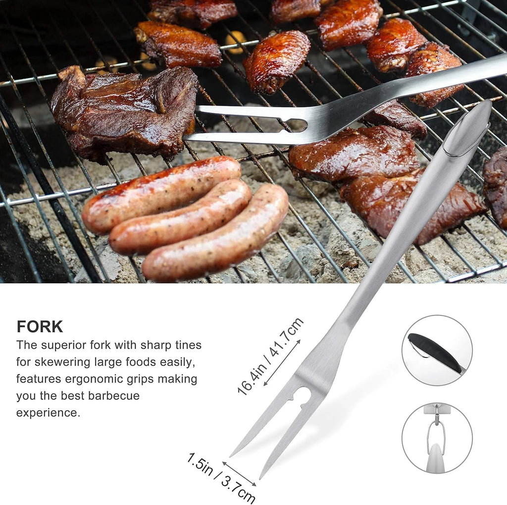 8PCS Heavy Duty Stainless Steel Grill Accessories Set with Spatula - Pefert Christmas Grill Gifts Set for Man