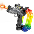 FUNWEE Ultimate Battle Powerful Electric Water Gun, Automatic Squirt Gun with Glowing Realistic Muzzle, 26Oz for Circle, 12Oz Standard, up to 19 Ft Range, Outdoor Summer Party Toys for Summer Tactical Multiplayer Team, Kids Outdoor Play