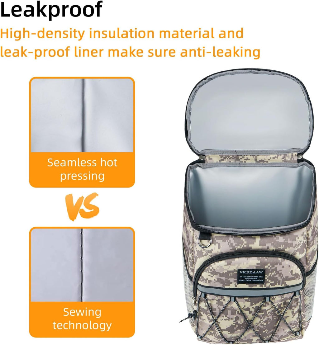 Backpack Cooler Backpack 26 Cans Insulated Leak Proof for Women Men Beach Camping Picnic Fishing Hiking Lunch Backpack Waterproof Cooler