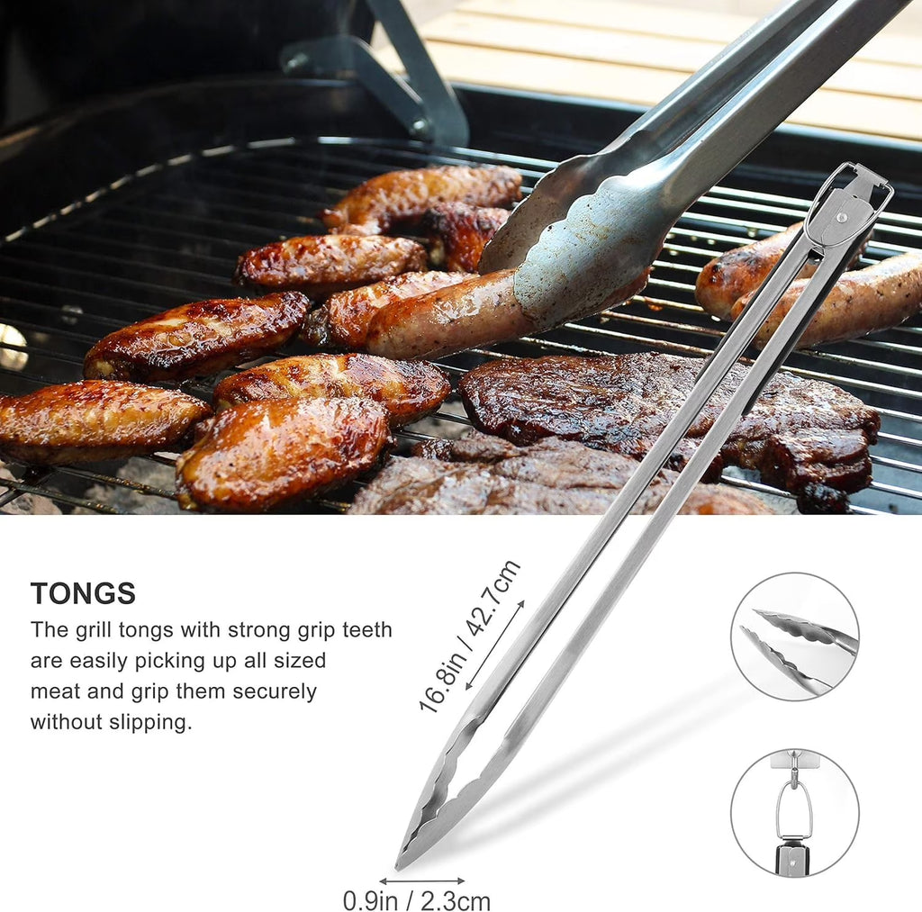 8PCS Heavy Duty Stainless Steel Grill Accessories Set with Spatula - Pefert Christmas Grill Gifts Set for Man