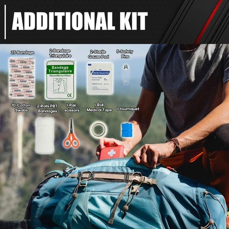 90-Piece Car Emergency Kit, All-In-One Roadside Assistance Kit with Air Compressor, Jumper Cables