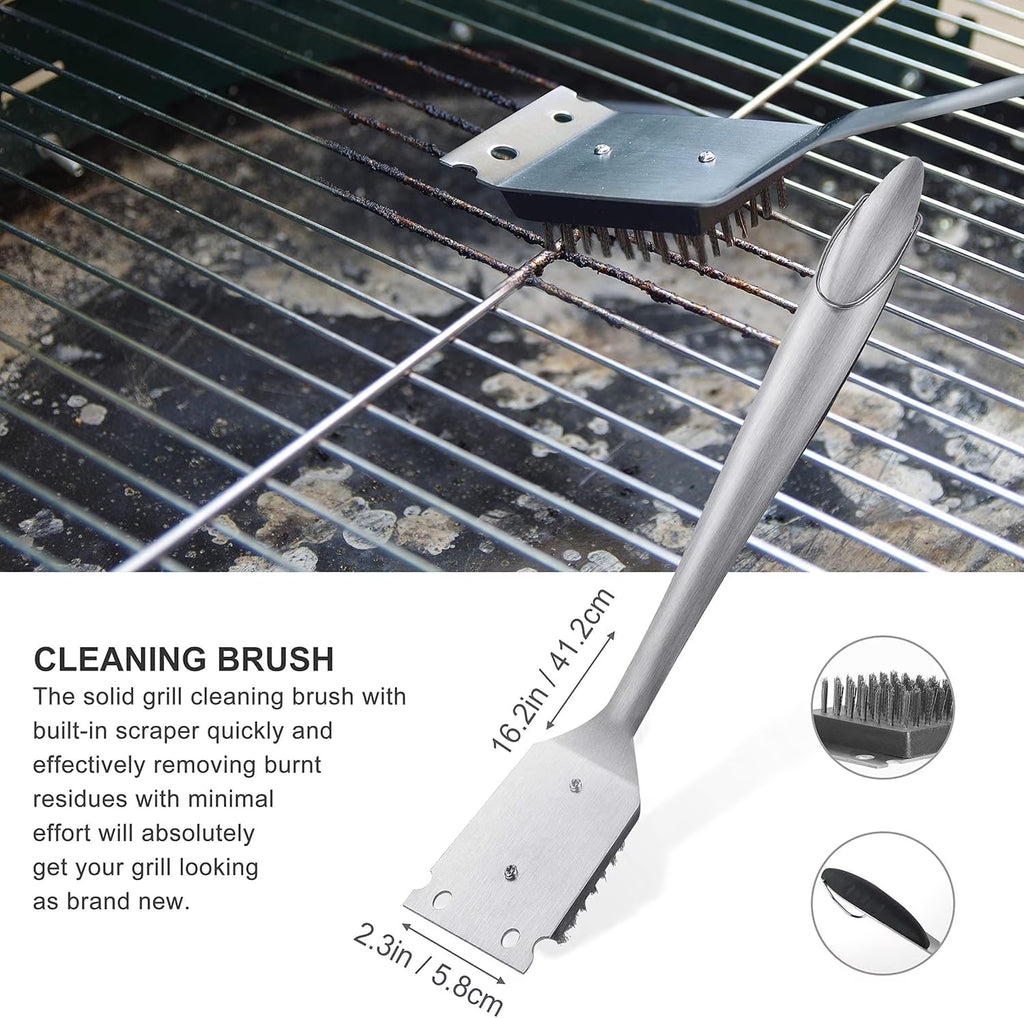 8PCS Heavy Duty Stainless Steel Grill Accessories Set with Spatula - Pefert Christmas Grill Gifts Set for Man