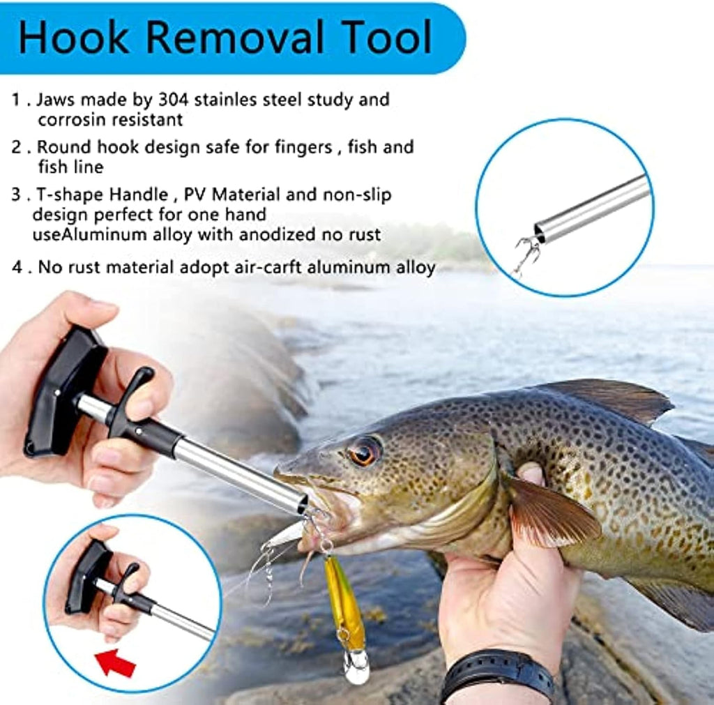 7 Pcs Fishing Backpack with Fishing Tool Kit Fish Gear Pliers Equipment Include Hook Remover Backpack Pliers Kit Scale Gripper Weigh Separator Fish Gifts for Men Women