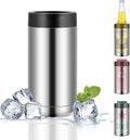 16Oz Stainless Steel Double Wall Insulated Can Cooler, Beer Bottle Holder, Bottle or Tumbler for Slim Beer & Hard Seltzer Canss（Silver）