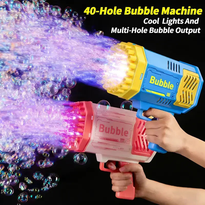 [Summervibes] Bubble Machine Blower for Kids & Toddlers, Bubble Toys for Outdoor Birthday Party Portable Fun Colorful Bubble Machine