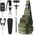 7 Pcs Fishing Backpack with Fishing Tool Kit Fish Gear Pliers Equipment Include Hook Remover Backpack Pliers Kit Scale Gripper Weigh Separator Fish Gifts for Men Women