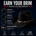 Classic Felt Western Cowboy Hat, Wide Brim