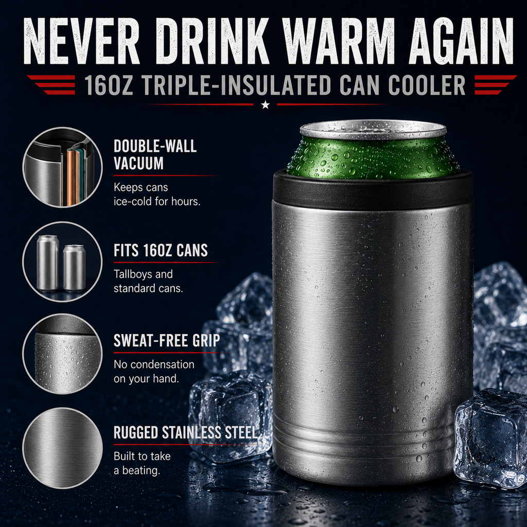 16oz Insulated Can Cooler, Keeps Your Beer Ice-Cold