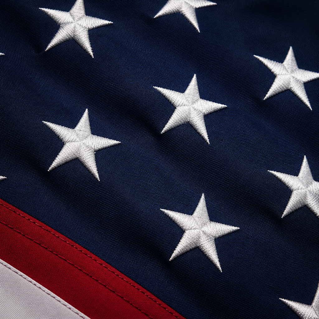 Heavy-Duty Embroidered American Flag 3x5 ft, Brass Grommets