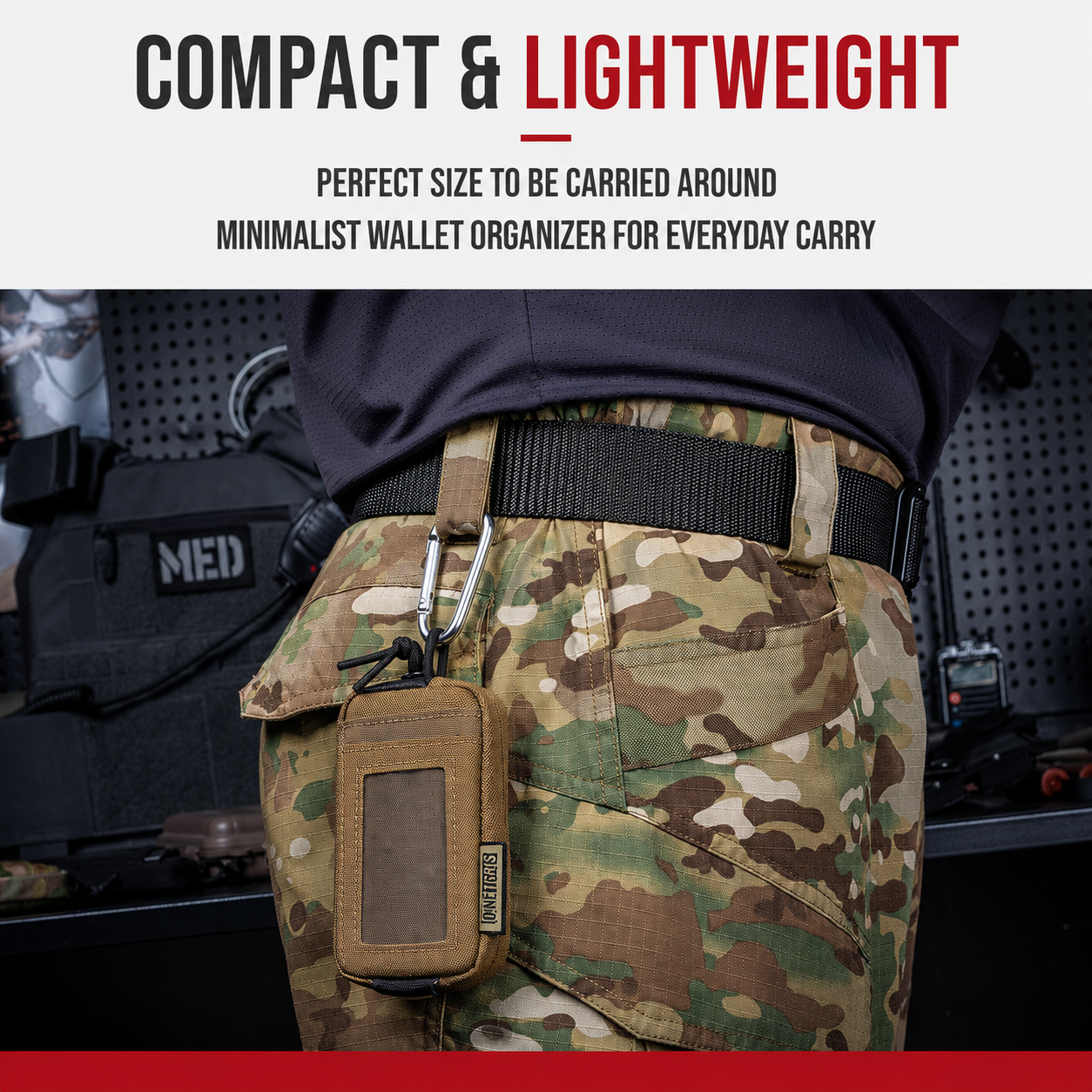 ONETIGRIS Tactical Minimalist Wallet, Front Pocket EDC