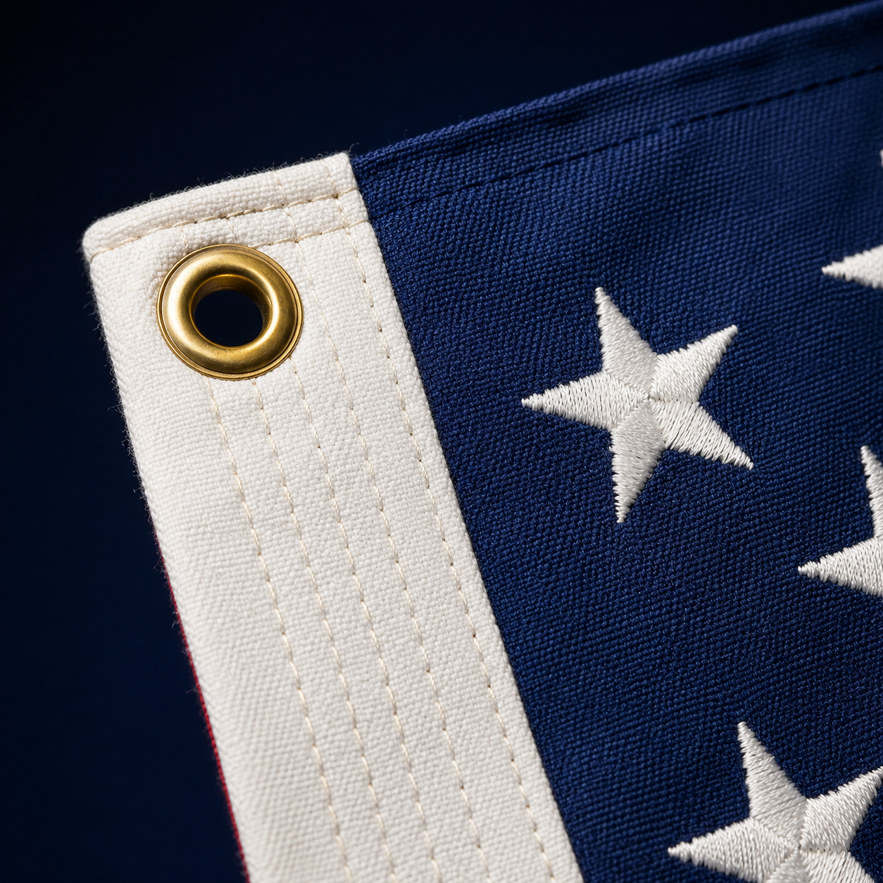 Heavy-Duty Embroidered American Flag 3x5 ft, Brass Grommets